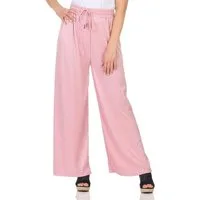 simaranda Marlene-Hose Damen Schlaghose 5020 S-M Rosa mit elastischem Bund, Elastikbund mit Tunnelzug