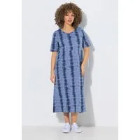 Ulla Popken Jerseykleid Midikleid Batikstreifen A-Linie Rundhals Halbarm