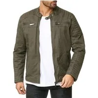 RedBridge Bikerjacke robuste Bickerjacke mit Reißverschluss und kurzem Stehkragen