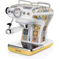 Ariete Espressomaschine, Kaffeemaschine, 850W, Mediterranes Design, weiß, gelb