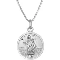 trendor Kette mit Anhänger mit Erzengel Raphael Anhänger Ø 16 mm 925 Silber