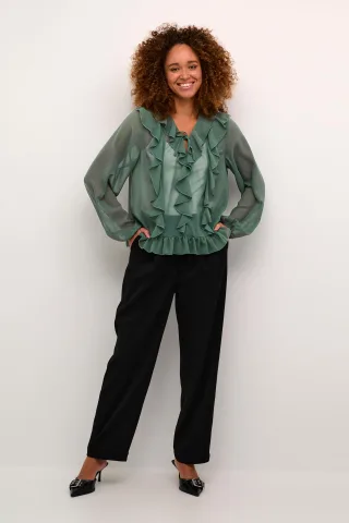 Langarm-Bluse Casual fit Garden Topiary green