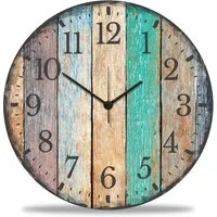 GRAVURZEILE Wanduhr GRAVURZEILE Wanduhr aus Holz Vintage Summer - Geräuscharm