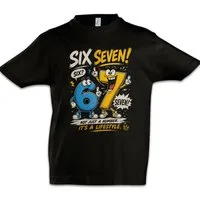 Urban Backwoods Print-Shirt Six Seven 1 Kinder T-Shirt 6 7 Sechs Sieben 67 Viral Meme Gen Alpha (1-tlg) Brainrot Trend Skrilla Trend