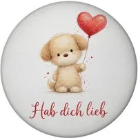 speecheese Magnet Hund hab dich lieb Magnet mit Flaschenöffner mit Herzballon