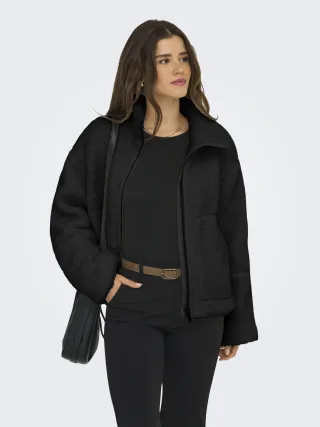 ONLY - ONLASPEN TEDDY JACKET OTW Black - Gr. - XS