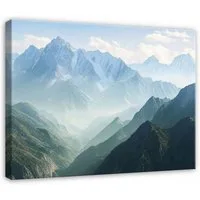 Wallarena Leinwandbild Berge Landschaft - Grün - Modern - Wohnzimmer, Berge, 40x30x2cm