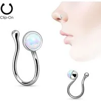 Order & Smile Schmuck Nasenpiercing Fake Nasenstecker: Opal Nasenpiercing ohne Loch