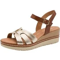 MARCO TOZZI FEEL, MT Soft Lining aus Leder Keilabsatz Sandalette FEEL