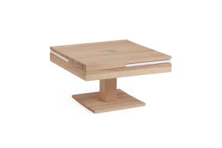 Couchtisch Tisch MADOX Wildeiche Massivholz 80x80 cm