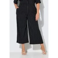 Ulla Popken 7/8-Hose Schlupfhose Struktur weites Bein Elastikbund