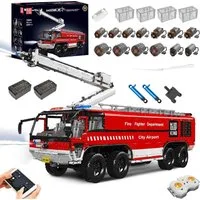 Mould King Mould King 19004S Feuerwehr Flughafen Rettungswagen 6.653 Teile Konstruktions-Spielset, (6653 St)