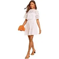 Love & Roses Jerseykleid Love & Roses Minikleid mit Lochmuster-Passe (1-tlg)