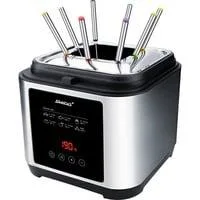 Fritteuse und Fondue DF 150F edelstahl/schwarz, 1.200 Watt, Ölbehälter 2,5 Liter, Timer