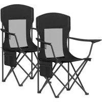 SONGMICS Campingstuhl Klappstuhl Outdoor, Angelstuhl, hohe Rückenlehne bis 150kg, 2er Set