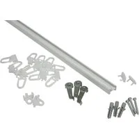 GARDINIA Gardinenschiene Aluminiumschiene, Ø 13 mm, 1-läufig, kürzbar, mit Bohren, Aluminium, 1-läufig