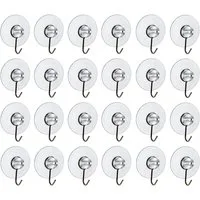 Meinposten Saugnapfträger 24 Saugnäpfe Haken transparent Saugnapf Saughaken Ø 4cm, (24-tlg)