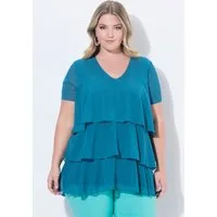MIAMODA Longbluse Bluse A-Linie Chiffon Volants