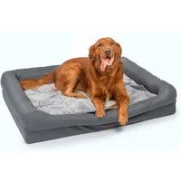 RAIKOU Hundematte Hundebett mit Abnehmbarem Kissen, Schlafplatz Hundesofa Tierbedarf, 100% Polyester, gepolstertes waschbares, mit Hundekissen