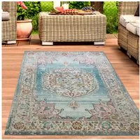 Carpetia Outdoorteppich In- und Outdoor, rechteckig, Höhe: 5 mm, mit orientalischem Vintage-Ornamentmuster