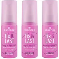 Essence Fixierspray fix & LAST keep it PERFECT MAKE-UP FIXING SPRAY, 3-tlg., Verbesserter Sprühkopf für gleichmäßige Make-up Fixierung!