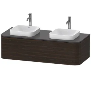 Duravit Happy D.2 Plus Konsolenwaschtischunterbau wandhängend Nussbaum gebürstet Matt 1300x550x354 m HP4943B69690010