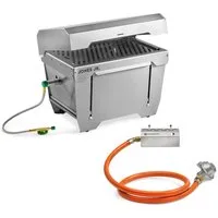 BURNHARD® Gasgrill, JONES Jr., Klappgrill Edelstahl Gasgrill 1-Brenner