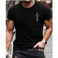 RMK T-Shirt Herren Shirt Rundhals Basic "PARIS France" aus Baumwolle