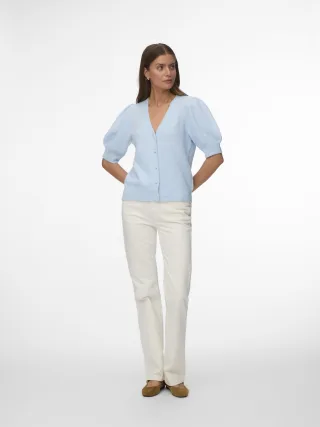 VERO MODA - VMDOFFY 2/4 V-NECK CARDIGAN NOOS Cashmere Blue - Gr. - XS