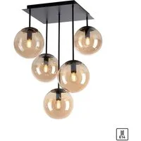 OTTO home Deckenleuchte Nellin, ohne Leuchtmittel, Deckenlampe mit großen Glaskugeln, amberfarben oder opal matt weiß