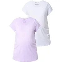 Ulla Popken T-Shirt T-Shirts 2er-Pack Kurzarm seitl. Raffung GOTS (2-tlg) Schwangerschaft