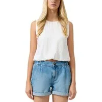 QS Blusentop Sommertop mit 1-Knopf-Verschluss hinten und in Crepe-Qualität