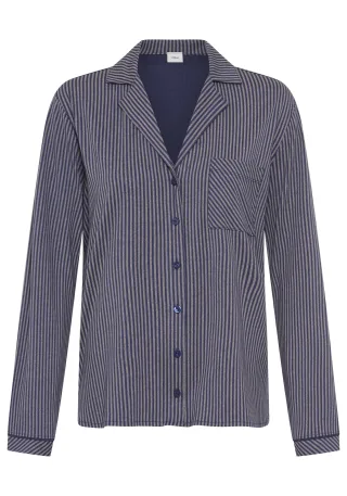 s.Oliver LM Langarmshirt dk blue stri - Gr. - 46