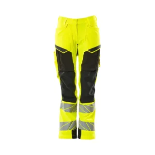 MASCOT Damen Hose mit Knietaschen ACCELERATE SAFE Hi-vis Gelb / Schwarz 46 - 19078-511-1709-76C46
