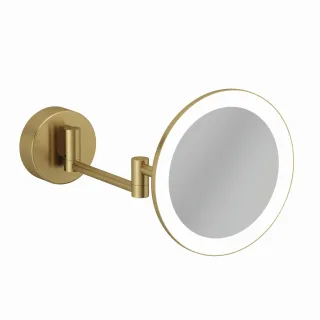 Kludi VELA R LED-Kosmetikspiegel mit Wandhalterung Brushed Gold, 58995N0W 58995N0W