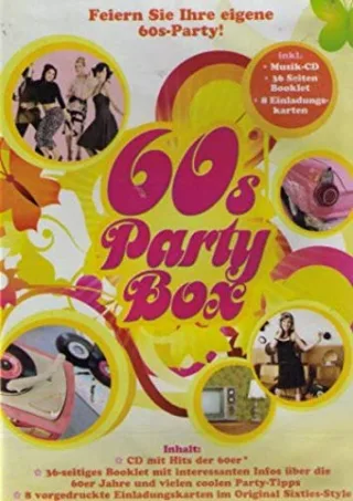 60s Party Box (inkl. Musik-CD 36 Seiten Booklet 8 Einladungskarten)