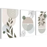 Novart Wandbild Wandbilder Wohnzimmer Abstrakt Figuren Bilder Deko, Grau, made in Germany, moderne Wandbilder, Boho Style