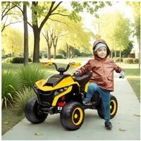 AIYAPLAY Elektro-Kinderquad 12V Elektro Kinderquad mit Vorwärts-& Rückwärtsgang, Belastbarkeit 50 kg, (1-tlg), Kinderauto mit USB, Musik für 3-8 Jahre Kinder, Gelb
