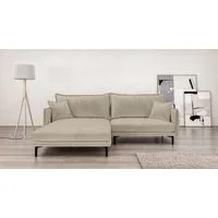 Home affaire Ecksofa ALEXANDRIA mit Recamiere rechts oder links bestellbar, moderne Bezüge, L-Form mit Wellenunterfederung, Maße: B/H/T 246/86/190 cm