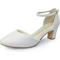 White Lady Glitter Brautschuhe 700 elfenbein Slingpumps