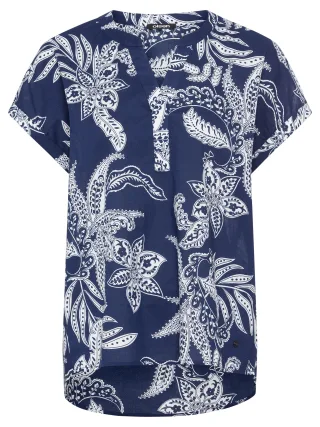 Olsen - Blouse Woven Short Sleeves night blue - Gr. - 44