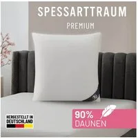 SPESSARTTRAUM Gänsedaunenkopfkissen Premium, Kopfkissen 1-tlg. oder 2-tlg. 40x80 oder 80x80 cm, Füllung: 90% Gänsedaunen, 10% Gänsefedern, Bezug: 100% Baumwolle, Spar-Set, hergestellt in Deutschland, allergikerfreundlich, im Set günstiger