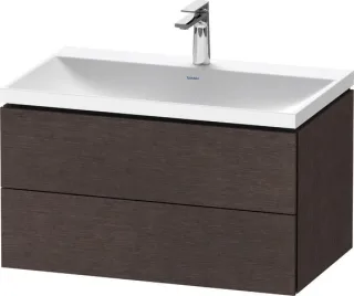 Duravit L-Cube c-shaped Set wandhängend Eiche dunkel gebürstet Matt 800x480x480 mm - LC6951O72720000 LC6951O72720000