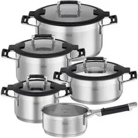 RÖSLE Kochtopf RÖSLE Topfset 5tlg. SILENCE PRO Edelstahl / Silikon 91966