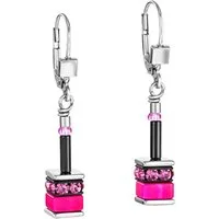 COEUR DE LION Paar Ohrhänger Schmuck Edelstahl Classic Polaris Classic Pastel Würfelkette, Made in Germany - mit Polaris, Strassstein