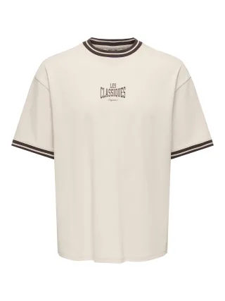 ONLY&SONS - ONSLES CLASSIQUES CASPIAN BOXY SS TEE Whitecap Gray - Gr. - XL