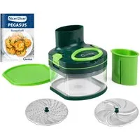 Genius Küchenreibe Gemüseschneider Hobel Reibe Zerkleinerer 10tlg GENIUS Nicer Dicer, Material: Kunststoff, Edelstahl