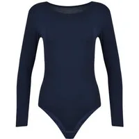 Evoni Body für Damen Langarm Blusenbody mit Rundhals