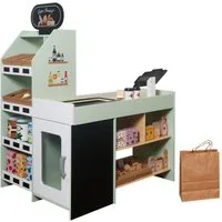TikTakToo Kaufladen Holz-Kaufladen für Kinder mit Zubehör – Supermarkt-Spielset, Fördert Fantasie und Rollenspiel – mit vielen Details