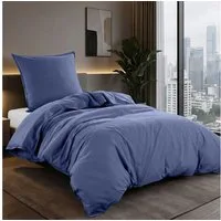 wometo Bettwäsche Stone Washed 135x200 Renforcé, Baumwolle, 2 teilig, OEKO-TEX®, 100% Baumwolle, Bettwäsche im Knitterlook mit Stehsaum